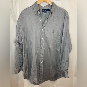 Ralph Lauren Yarmouth‎ Cotton Gray Cotton Mens Button Down